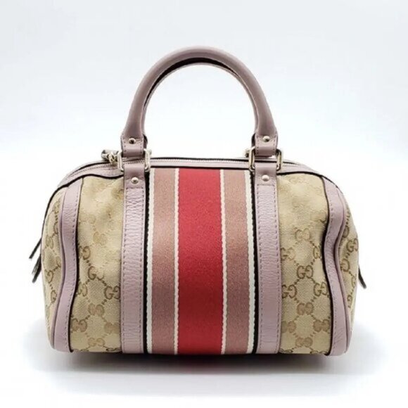 Gucci Canvas Small Vintage Boston Hand Bag 535-081825 - Picture 2 of 14